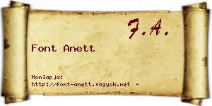 Font Anett névjegykártya