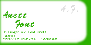 anett font business card